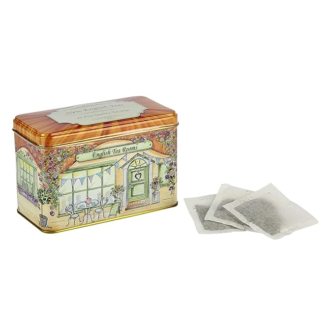New English Teas Vintage Tea Rooms Tea Tin with 40 English Afternoon Teabags