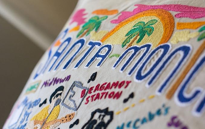 Catstudio Santa Monica Embroidered Decorative Throw Pillow