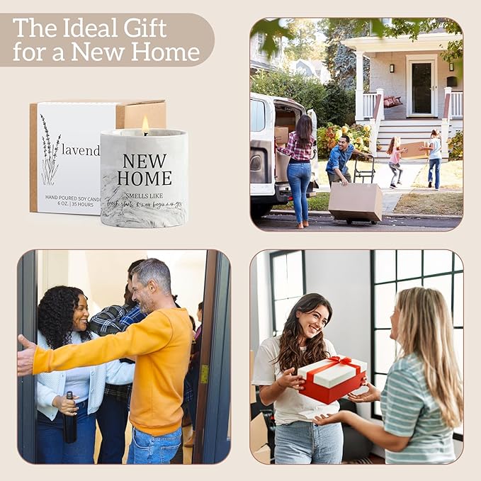 Housewarming Gifts New Home Candle for New Homeowners First Apartment Gifts New House Gift House Warming Candle for Women Men Best Friends Lavender Candles