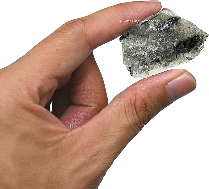 Amazing Gemstone 2 Pieces Green Tourmaline with Quartz Raw Crystals and Healing Stones, Natural Rocks for Tumbling and DIY Raw Stones and Crystals