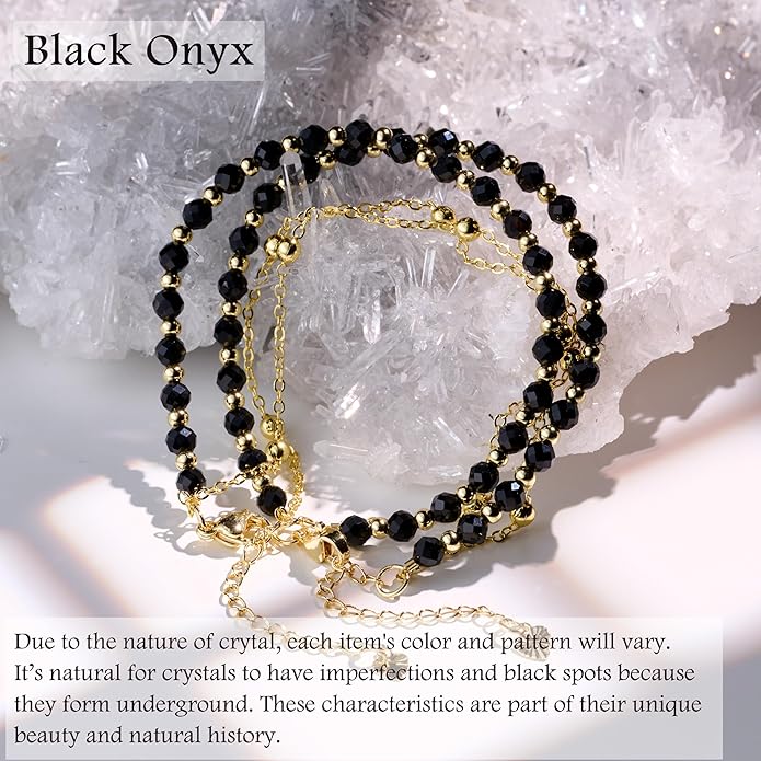 Farfume Crystal Bracelet Beaded Bracelets for Women 4mm Natural Stone Beads Gemstone Handmade Anxiety Jewelry Gifts