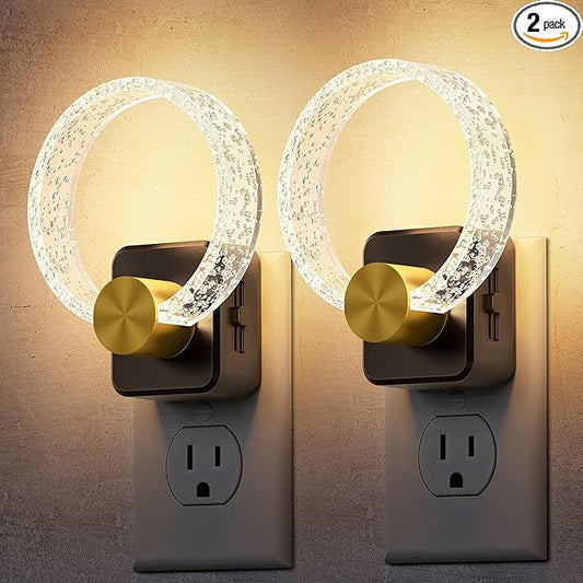 DORESshop LED Night Light，Decorative Night Light Plug Into Wall [2 Pack] with Dusk-to-Dawn Sensor, Dimmable Nightlights, Adjustable Brightness for Hallway, Bedroom,Kids Room,Stairway,Soft White
