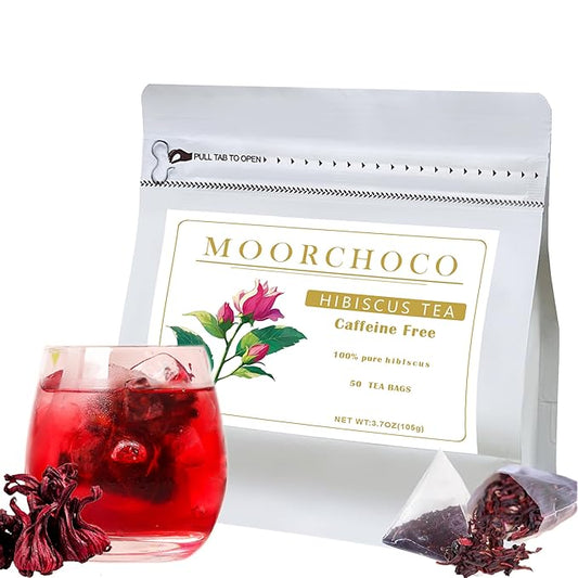 Hibiscus Tea Bags, 50 Teabags,105g,3.8Oz- Premium Hibiscus Flower Tea Bag - Cultivated From Yunnan - Non-GMO - Caffeine-free