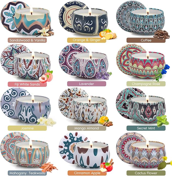 Scented Candle Gifts for Women Birthday Gift for Women Scented Candles for Home Aromatherapy Soy Wax Candle Jar Candles, Grey