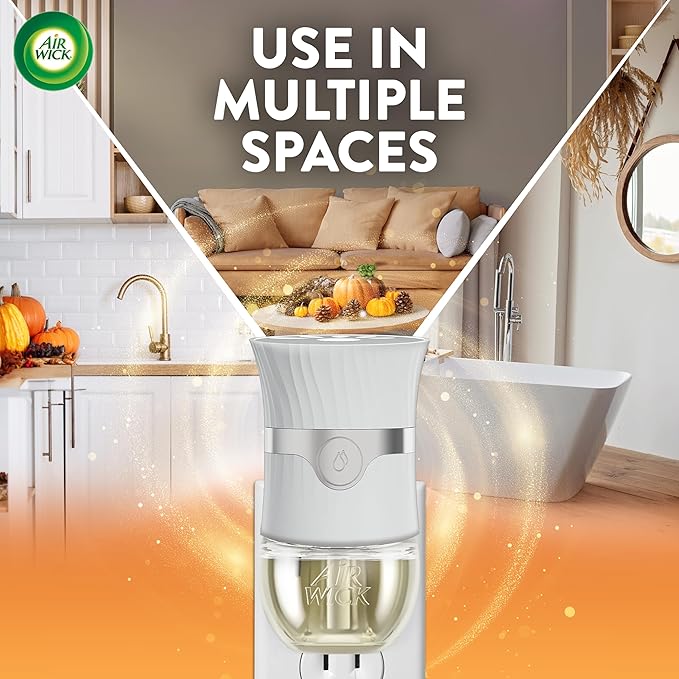 Air Wick Plug in Scented Oil Refill, 5 ct, Pumpkin Spice, Air Freshener, Essential Oils, Fall Scent, Fall Decor