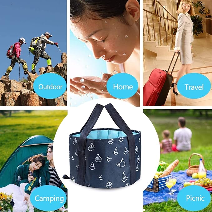 Collapsible Bucket for Soaking Feet, Portable Travel Foot Bath Tub, Foot Soaking Bath Basin Portable, Foot Spa Soaking Feet Home Pedicure Basin Outdoor Camping