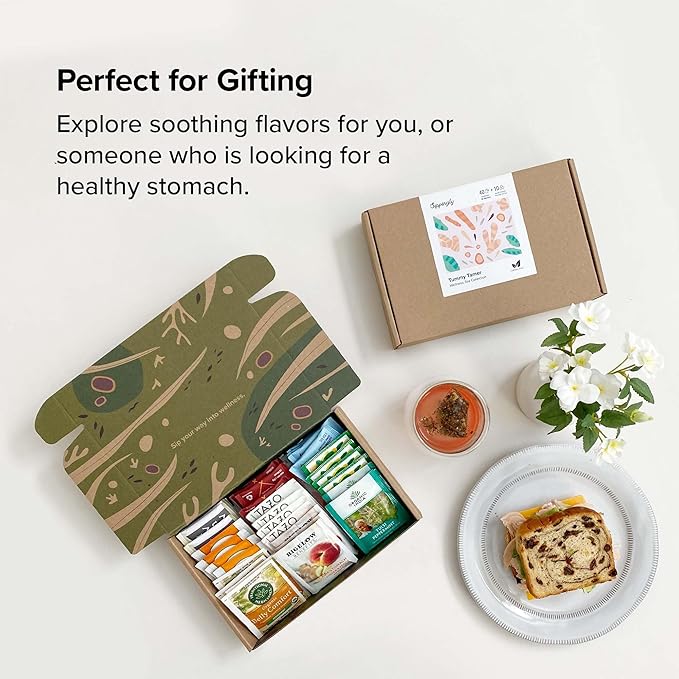 Tummy Tamer Digestion Tea Sampler Gift - 40 Herbal Tea Bags for Digestive Comfort & Wellness - Vegan, Gluten-Free - Ginger, Fennel & Peppermint Tea for Digestive Discomfort