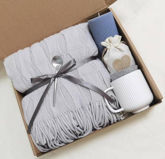 Get Well Soon Gift Basket for Women - Self Care Package - After Surgery, Sympathy Gift for Loss of Loved One, Thinking of You/Mothers Day/Grief/Bereavement/Miscarriage Gifts for Women (Light Gray)