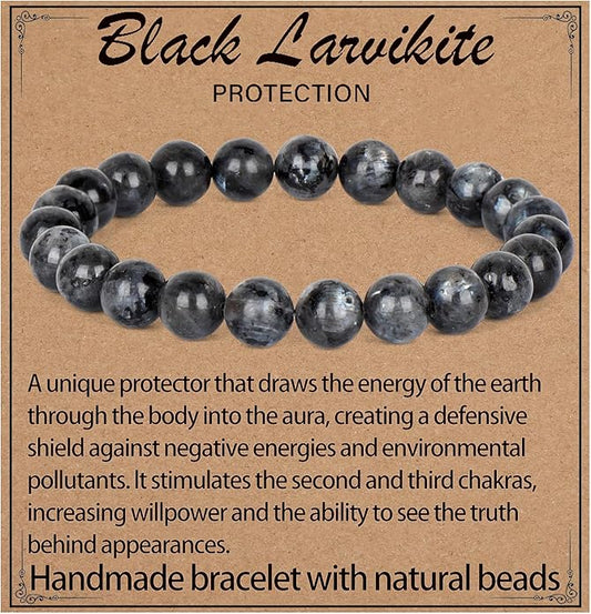 LPBeads Handmade Natural Gemstone Stretch Elastic Bracelet Healing Crystal Round Stone Beads Jewelry Gifts for Women Men