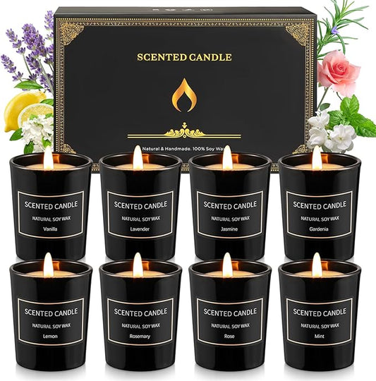8 Pack Candles for Home Scented Aromatherapy Candles Gifts Set for Women Soy Wax Long Lasting Jar Candles for Birthday Mother's Day Gifts, 3.5oz