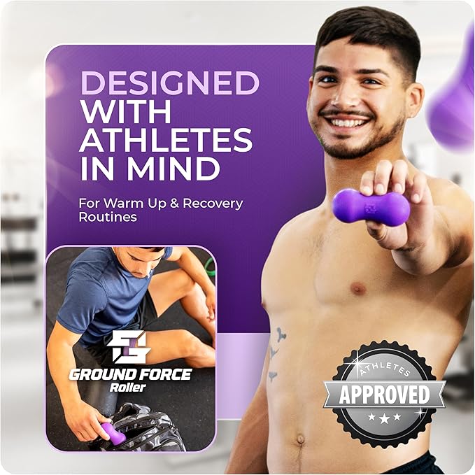 Ground Force Foot Roller 2 Pack – Portable Silicone Foot Massagers for Plantar Fasciitis, Heel Spurs, Arch & Heel Pain Relief, Neuropathy & Myofascial Release – Trigger Point & Recovery Tool