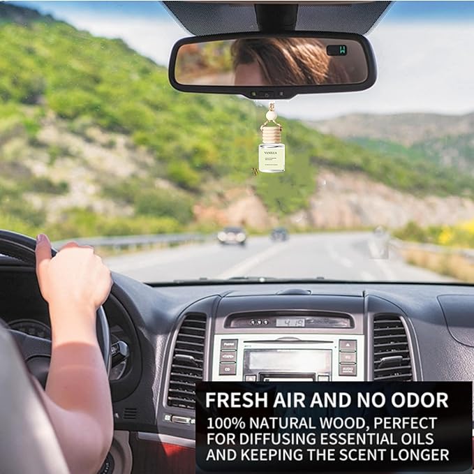 2Pack Vanilla Essential Oil Scented Automotive Air Freshener Set, Car Accessories Decoration Hanging Scented Car Diffuser for Men Women