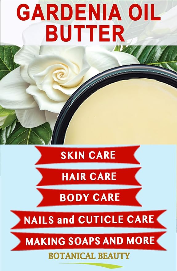 Botanical Beauty GARDENIA OIL BUTTER 100% Natural Gardenia Essential Oil in Shea Nut Butter for FACE, SKIN, BODY, HAIR, NAILS. Beauty Skin Moisturizer Oil Butter. (8 Fl Oz)