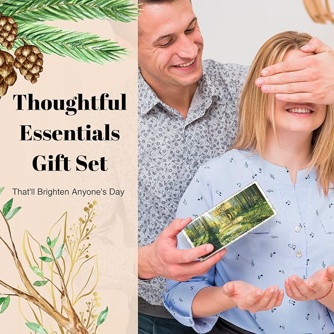 EUQEE 10ml Woody Essential Oils Set - Pure & Nature Essential Oils for Aromatherapy, Diffuser, Candle Making, Massage - Eucalyptus, Cedarwood, Sandalwood, Frankincense, Cinnamon