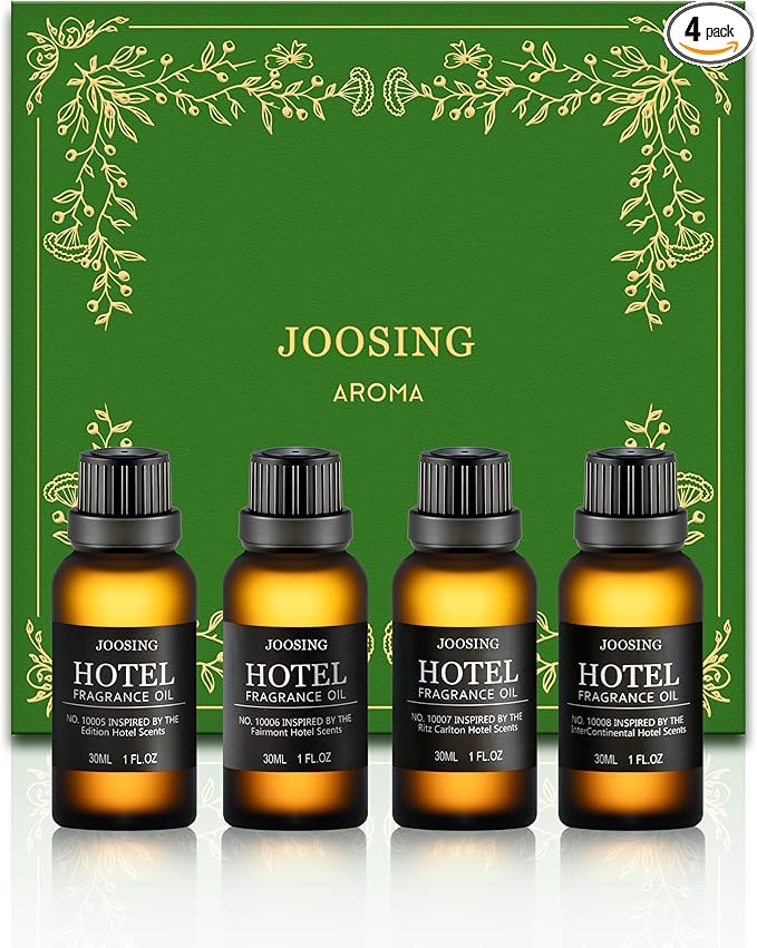 Essential Oils Set, Hotel Diffuser Oil Inspired by The Hotel Scent, Fragrance Oil Glass Bottle for Aromatherapy Diffusers and Humidifiers (4 Fl Oz, Edition + Fairmont + Ritz + Inter)