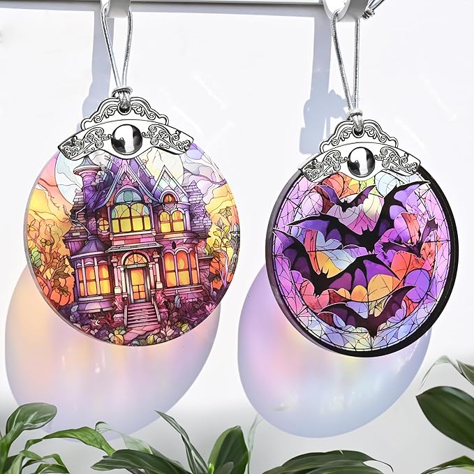 Christmas Ornament, Bat Christmas Decor, Bat Ornaments for Christmas Tree, Stained Glass Ornament, Bat Gifts, Holiday Decorations and Xmas Gifts Ideas