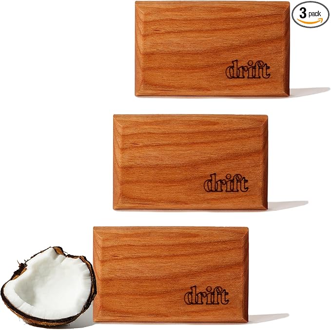 Drift Car Air Freshener - The Original Wood Air Freshener - Car Odor Eliminator - Long Lasting Scent - Metal Clip - Essential Oils - Clean Ingredients - Cabana Scent 3 Pack Refill - NO CLIP INCLUDED