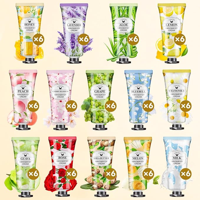 84 Pack Hand Cream Gifts Set for Women, Bulk Hand Lotion for Birthday Gifts for Women, Bridesmaid Gifts, Thank You Gifts, Mini Moisturizing Hand Lotion Travel Size for Dry Cracked Hands