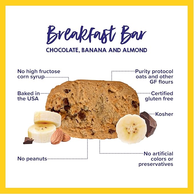 Goodie Girl Soft Breakfast Bar, Chocolate Banana and Almond | Baked, Chewy, Gluten Free (3 Pack)