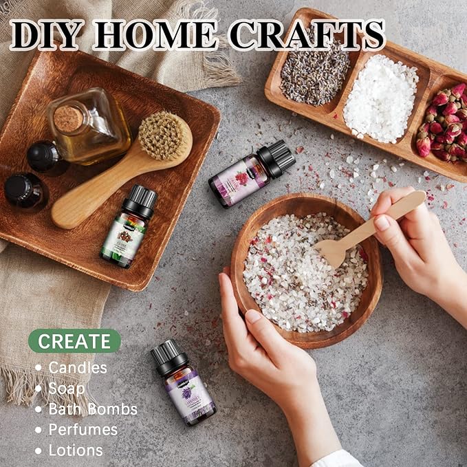 Essential Oils Set, Aromatherapy Essential Oil Kit for Diffuser, Massage, Skin Care (26 x 5ml) - Eucalyptus, Lavender, Tea Tree, Peppermint, Lemongrass, Frankincense, Cinnamon, Sandalwood