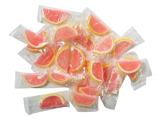 Boston Fruit Slice Individually Wrapped Gourmet Gummy Candy 1lb Box (Pink Grapefruit)