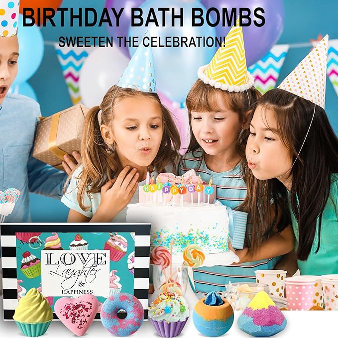 Bath Bombs for Girls – 6 Organic Bath Bombs Gift Set with Natural Ingredients, Aromatherapy Bubble Bath Fizzy for Kids, Teens, Women – Skin Moisturizing Bathbombs for Girls Ages 8-12, Lush Spa Kit