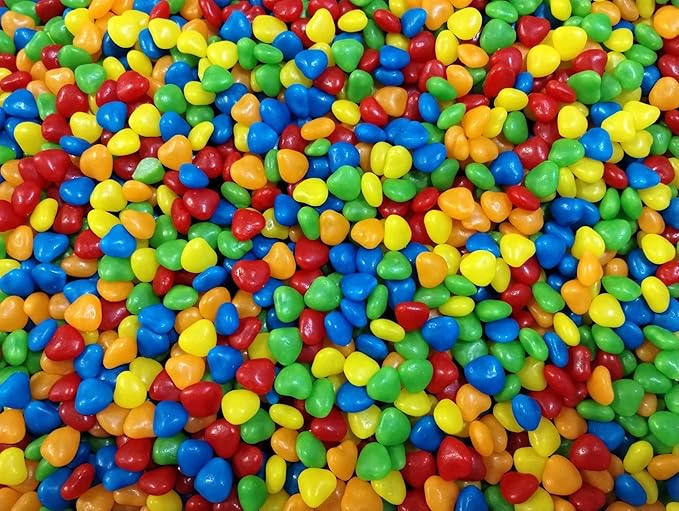 Assorted Fruit Flavored Mini Heart Candy - 2 lbs of Fresh Red Yellow Blue Green Orange Crunchy Bite Size Sweet Hard Candy