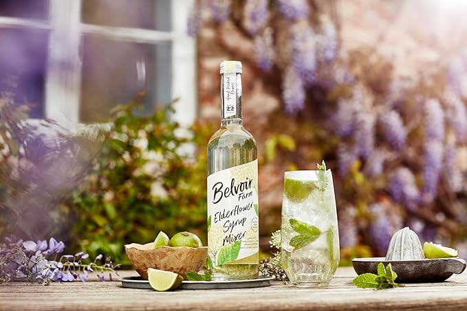 BELVOIR FRUIT FARMS Elderflower Syrup Mixer, 500ml (Pack of 1) | Refreshing Botanical Drink Mix | Perfect for Cocktails | Natural Flavor| No Preservatives| Made with Fresh Elderflowers.