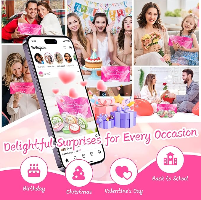 Shower Steamers Aromatherapy 8 Pack - Gifts for Women, Shower Bombs with Essential Oils, Self Care and Stress Relief Stocking Stuffers, Relaxation Birthday Gifts for Women and Men. Pastel Flow Style