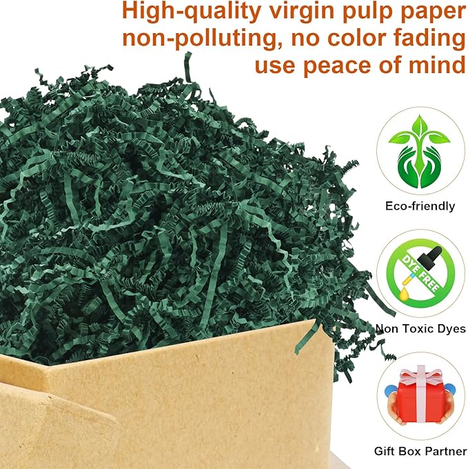 Darfukei Crinkle Paper Filler, Shredded Paper For Gift Baskets, 1/2LB (8 oz) Crinkle Cut Papers Shred, Bridesmaid Engagement Gift Boxes Bags Filler, Tissue Gifts Basket Boxes Bags Fillers, Packing Grass Confetti