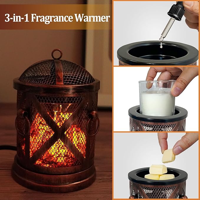 LIFFY Wax Melt Candle Warmer - Electric Melter with Lamp & Timer, Fragrance Warmer, Oil Burner, Aromatherapy Essential for Home & Office, Melt Warmer for Scented Wax Gift & Decor (Copper)