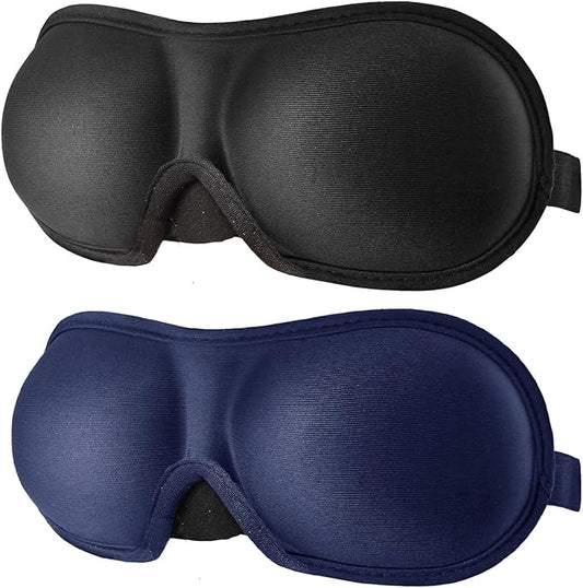 3D Eye mask for Sleeping,Machine Washable, Sleep Mask for Women, Blinder Blindfold Airplane (black+navy)