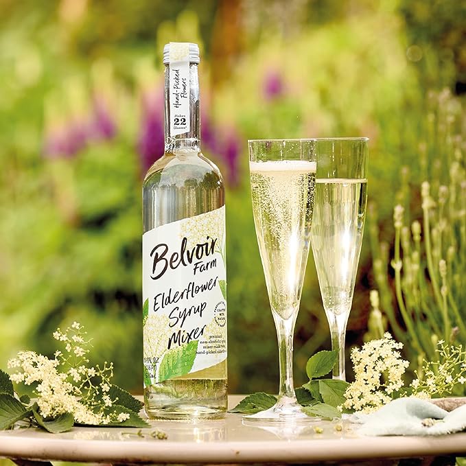 BELVOIR FRUIT FARMS Elderflower Syrup Mixer, 500ml (Pack of 1) | Refreshing Botanical Drink Mix | Perfect for Cocktails | Natural Flavor| No Preservatives| Made with Fresh Elderflowers.
