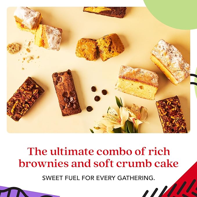 David's Cookies Assorted Brownies & Crumb Cake Gift Tin 3Lbs - Delicious, Fresh Baked Snacks, Gourmet Chocolate Fudge Slices, Brownies Gift Basket - Ideal Gift for Superbowl & Other Special Occasions