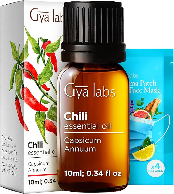 Gya Labs Chili Essential Oil - 0.34 Fl Oz - for Hair, Skin, Diffuser, Aromatherapy & DIY Candle Making Scent