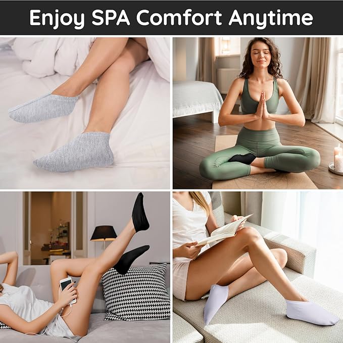 Segbeauty 12 Count Moisturizing Heel Socks for Dry Cracked Feet Women, 6 Pairs Lotion Sleep Cotton Socks for Cracked Heel Repair Women, Spa Overnight Sock Foot Care Products, Sleeping Feet Care Kit