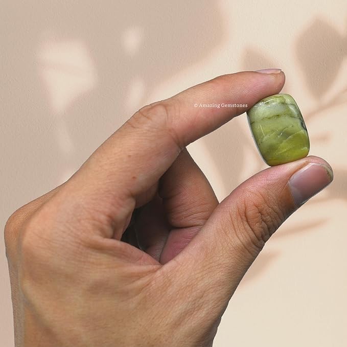 Amazing Gemstone Serpentine Crystals and Healing Stones Tumbled - 1000+ Carats Serpentine Stone, Natural Healing Stones for Energy Balance, Stress Relief - Premium Polished Gems Rocks for Meditation