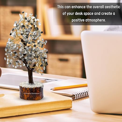 Amazing Gemstone Crystals and Healing Stones Birthday Gifts for Women - Black Rutilated Quartz Crystal Tree of Life Home Decor Stocking Stuffers, Bookshelf, Room, Meditation, Unique Birthday Gifts