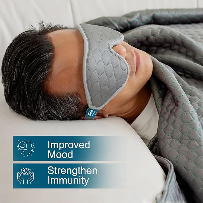 HILU Sleep Mask - 100% Light Blocking Eye Mask for Sleeping - Zero Eye Pressure, Comfortable & Adjustable Design - Durable Sleep Blindfold for Women, Men, Travel, Naps & Shift Work | Gray