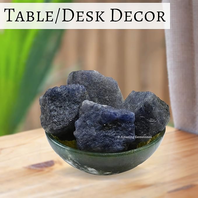 Amazing Gemstone 2 Pieces Iolite Raw Crystals and Healing Stones, Natural Rocks for Tumbling and DIY Raw Stones and Crystals