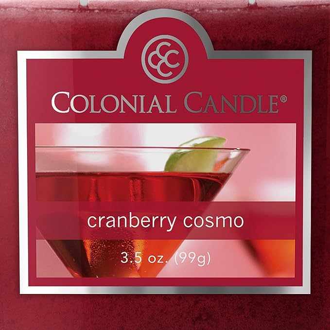 Colonial Candle Cranberry Cosmo Scented Jar Candle, 2 Wick, 3.5 oz, Mottled Wax Candle