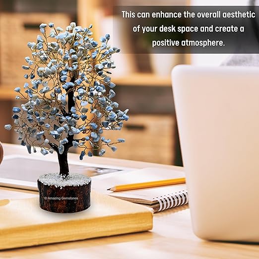 Amazing Gemstone Crystals and Healing Stones Birthday Gifts for Women - Blue Opal Crystal Tree of Life Home Decor Stocking Stuffers, Bookshelf, Room, Meditation Gift for Dad, Unique Birthday Gifts