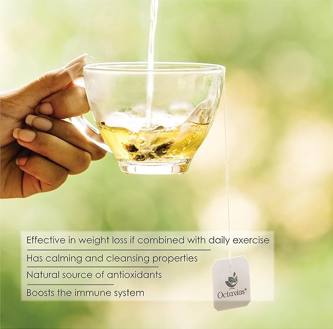 Octavius Pure Green Tea – 100 Tea Bags | Single-Origin Green Tea | Natural & Antioxidant-Rich | Pack of 1