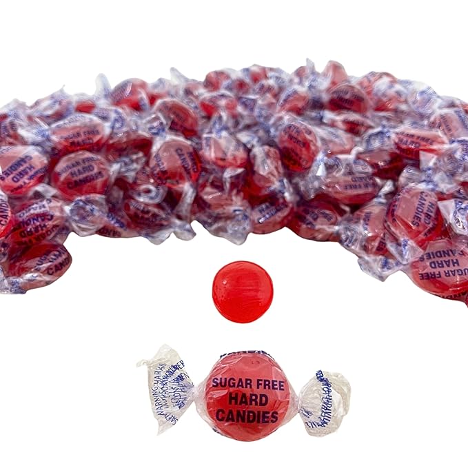 Sugar Free Fiery Cinnamon Hard Candy Discs -1 lb Bag Individually Wrapped Keto And Diabetic Friendly Cinnamon Flavored Gourmet Candies (16oz)