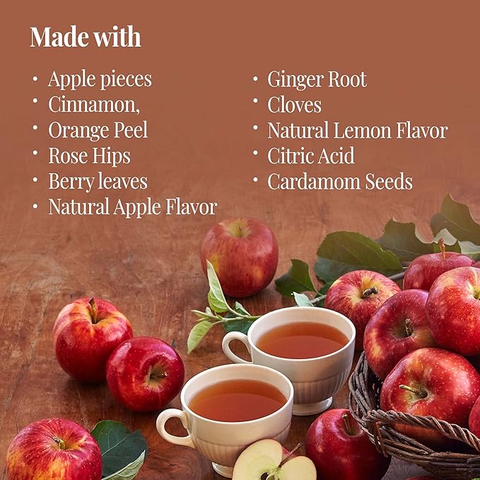 The Republic of Tea Hot Apple Cider Seasonal Herbal Tea, 36 Tea Bag Refill