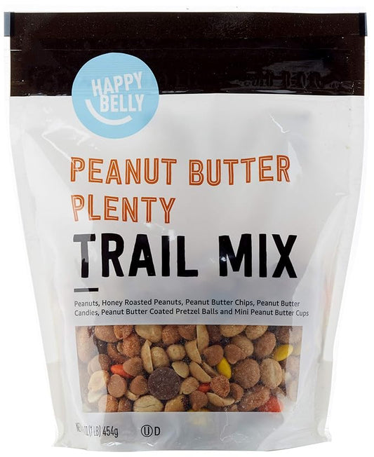 Amazon Brand - Happy Belly Peanut Butter Plenty, Trail Mix, 1 pound (Pack of 1)