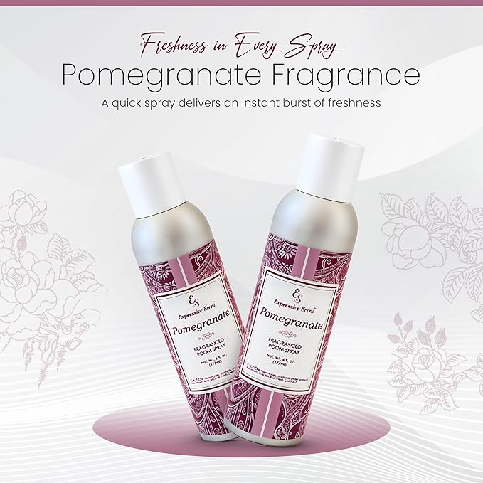 Expressive Home Scent Room Spray - Long Lasting Pomegranate Air Freshener Spray for Bathroom, home & Office - home fragrance spray 6 FLoz
