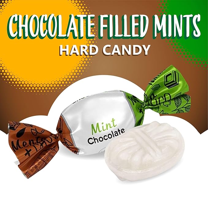 Arcor Chocolate Filled Mints Candy | 2 Pound Bag | Individually Wrapped Chocolate Mint Hard Candy | Old Fashioned Refreshing Treat with Creamy Filling | About 165 Pieces