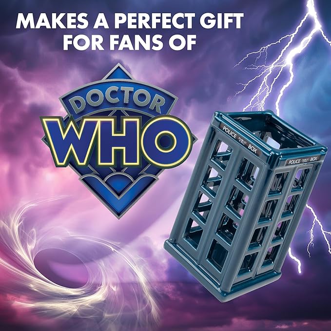 Doctor Who Tardis Police Box Candle Holder, 5.5" Ceramic - Holds Tealight & Votive Candles - Officially Licensed - Special Dr. Who Decor - Gift for Teens, Adults, Men, Women