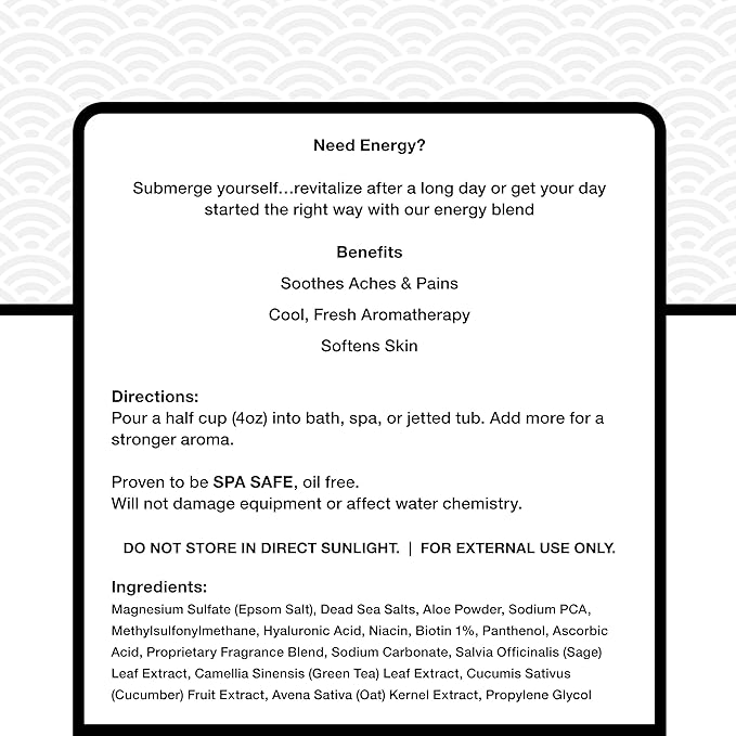 Relax Spa & Bath, Epsom & Dead Sea Salts, Aromatherapy Bath Salts for Hot Tub, Bath, or Spa, Infused with Magnesium, Energy Therapy